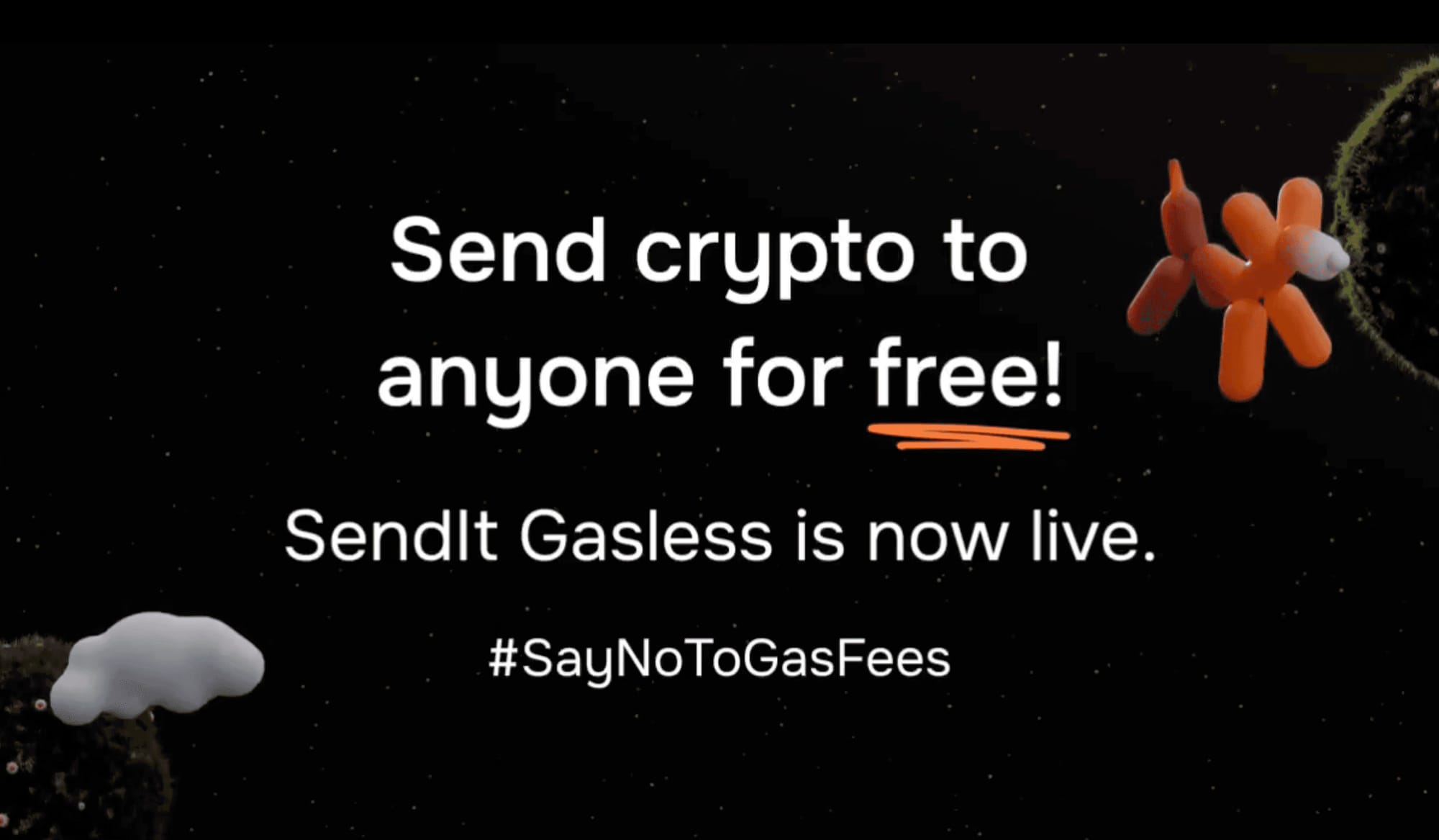 Send crypto for free using SendIt Gasless